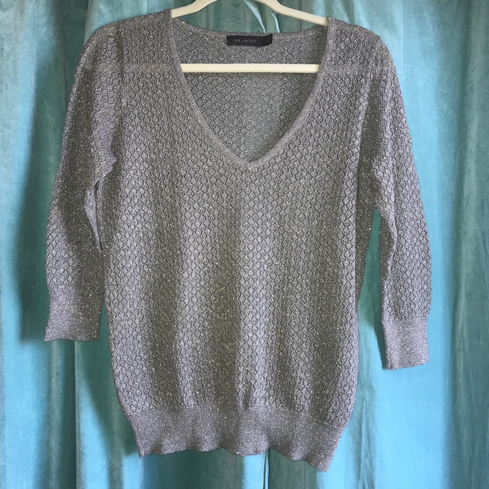 The Limited - Gray/Silver 3/4 sleeve shirt - Sz L